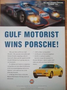 Gulf Motorist Wins Porsche – 968 ad