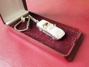 Silver Porsche 968 Keychain